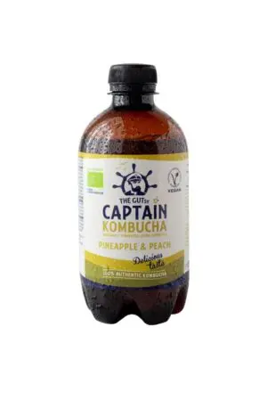 BEBIDA KOMBUCHA SABOR PIÑA Y MELOCOTÓN  12/400ML 