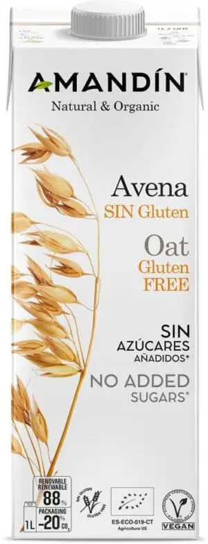 AMANDIN BEBIDA DE AVENA SIN GLUTEN 1 LT 