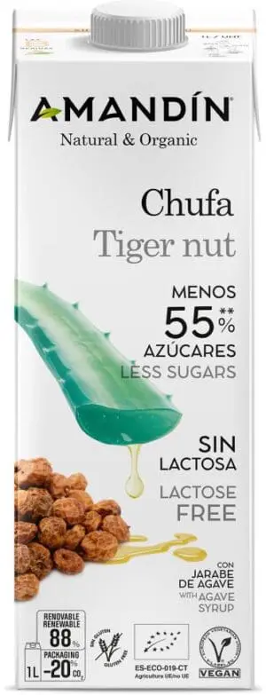 AMANDIN HORCHATA DE CHUFA CON SIROPE DE AGAVE 1 LT