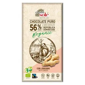CHOCOLATE SOLE NEGRO 56  ECOLÓGICO CON JENGIBRE 10