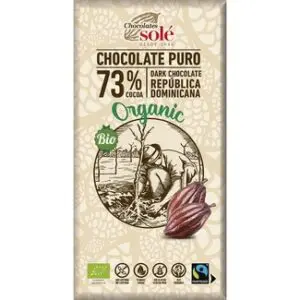 CHOCOLATE SOLE NEGRO 73  ECOLÓGICO  25 GR