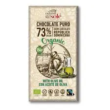 CHOCOLATE SOLE NEGRO 73  ECOLÓGICO CON ACEITE DE O
