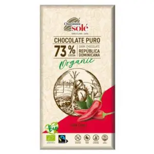 CHOCOLATE SOLE NEGRO 73  ECOLÓGICO CON CHILI 100GR