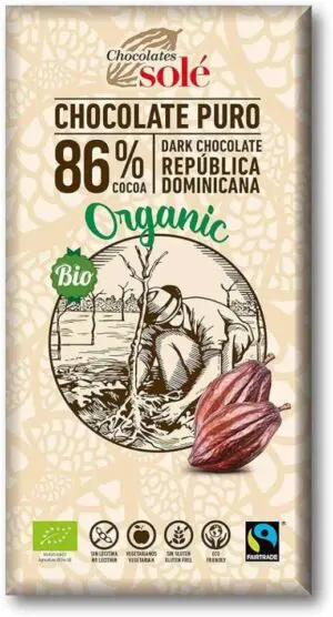 CHOCOLATE SOLE NEGRO 86  ECOLÓGICO 100GR 
